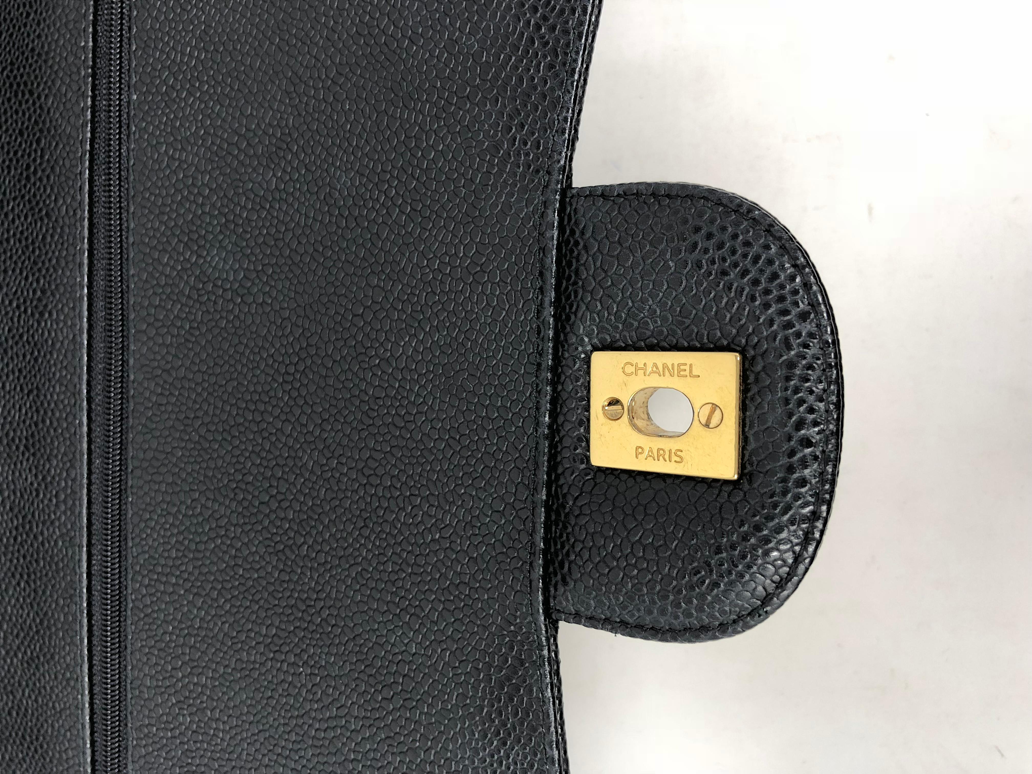 Chanel Maxi Black Caviar GHW Double Flap For Sale at 1stDibs | chanel ...