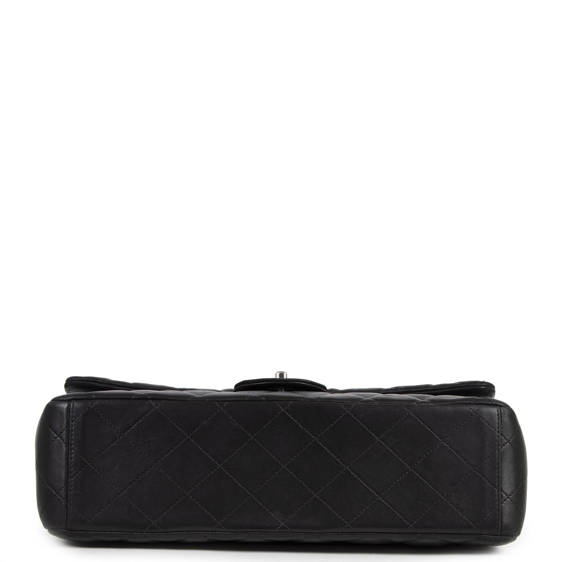 Chanel Maxi Black Lambskin Classic Double Flap Bag  1