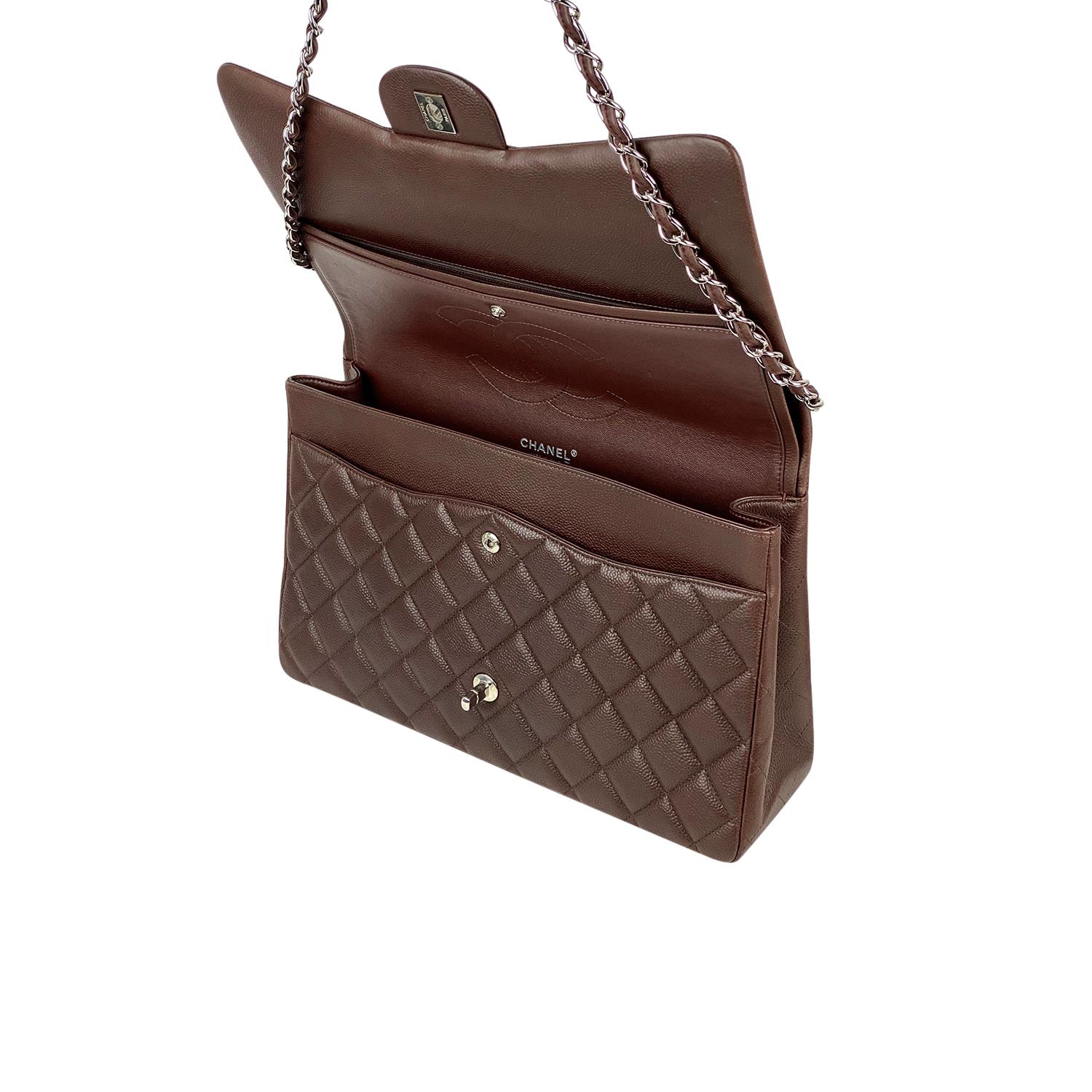 Chanel Maxi Brown Classic/Timeless Double Flap Bag 5