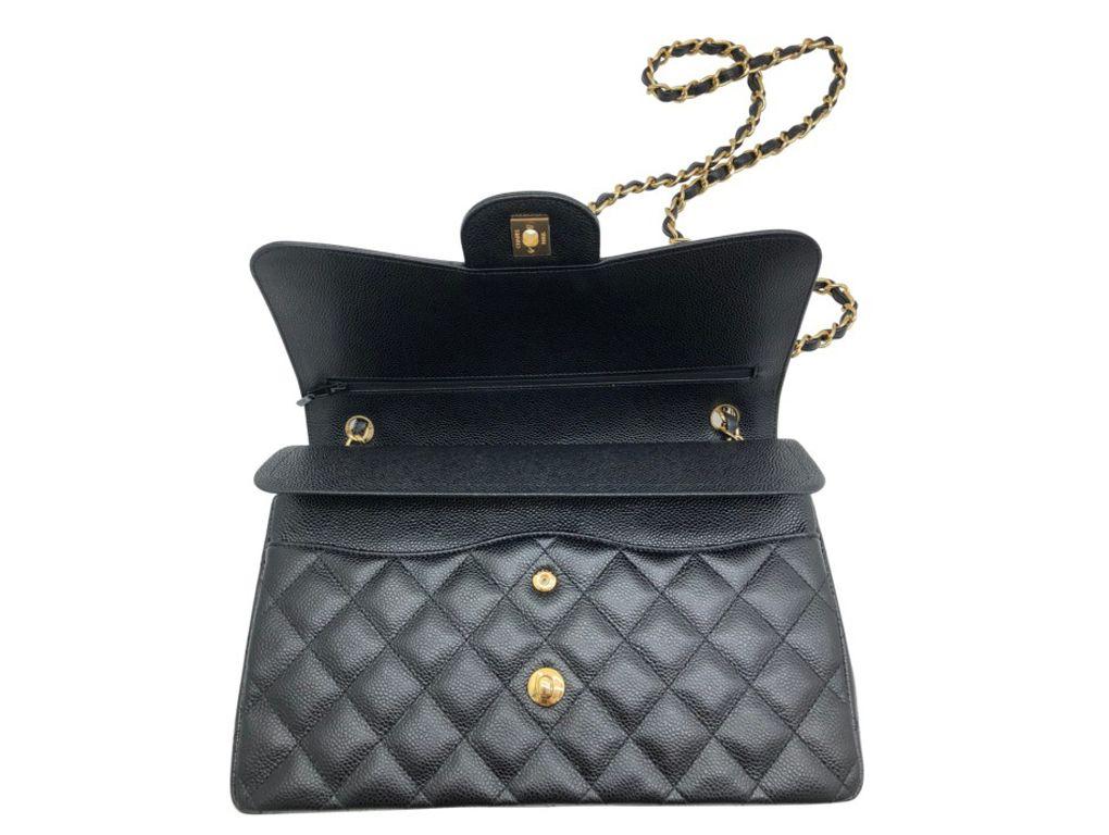 Chanel Maxi Classic Flap Bag - Black Lambskin Gold Hardware For Sale 9