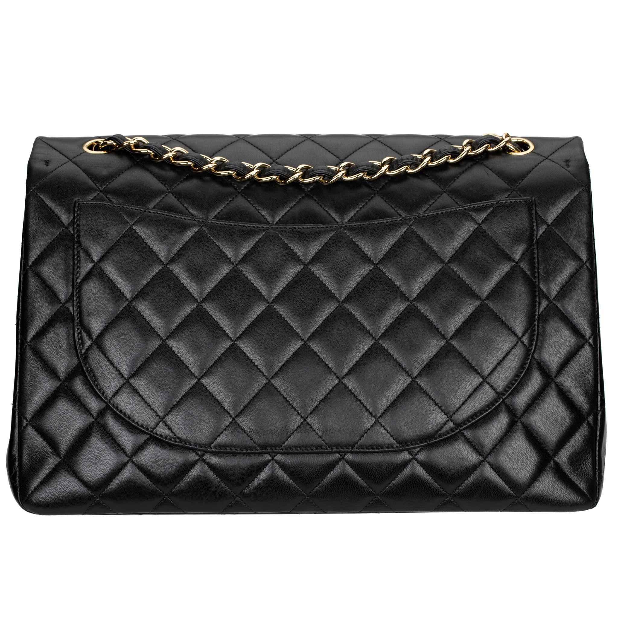 Chanel Maxi Classic Flap Black Quilted Lambskin Leather Gold-Tone Hardware 8