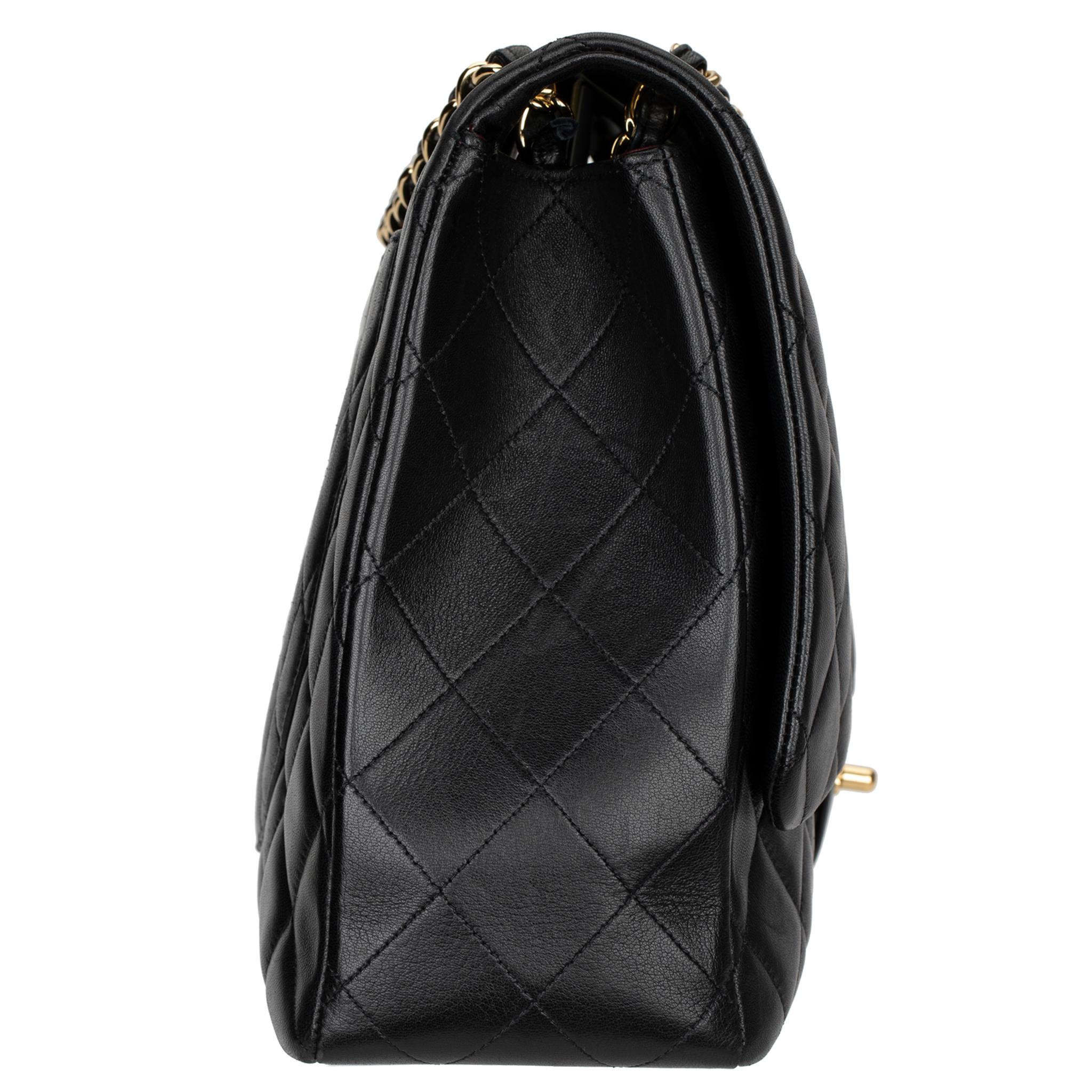 Chanel Maxi Classic Flap Black Quilted Lambskin Leather Gold-Tone Hardware 1