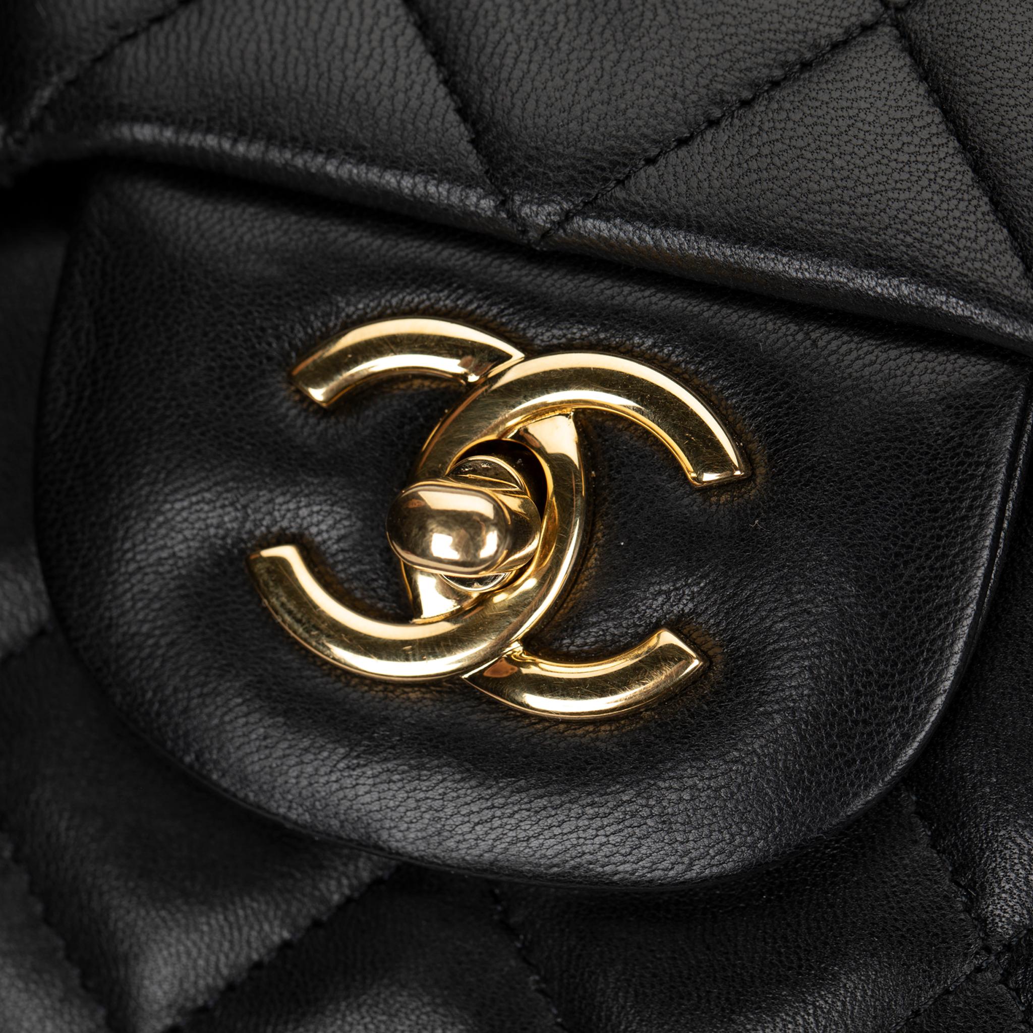 Chanel Maxi Classic Flap Black Quilted Lambskin Leather Gold-Tone Hardware 4