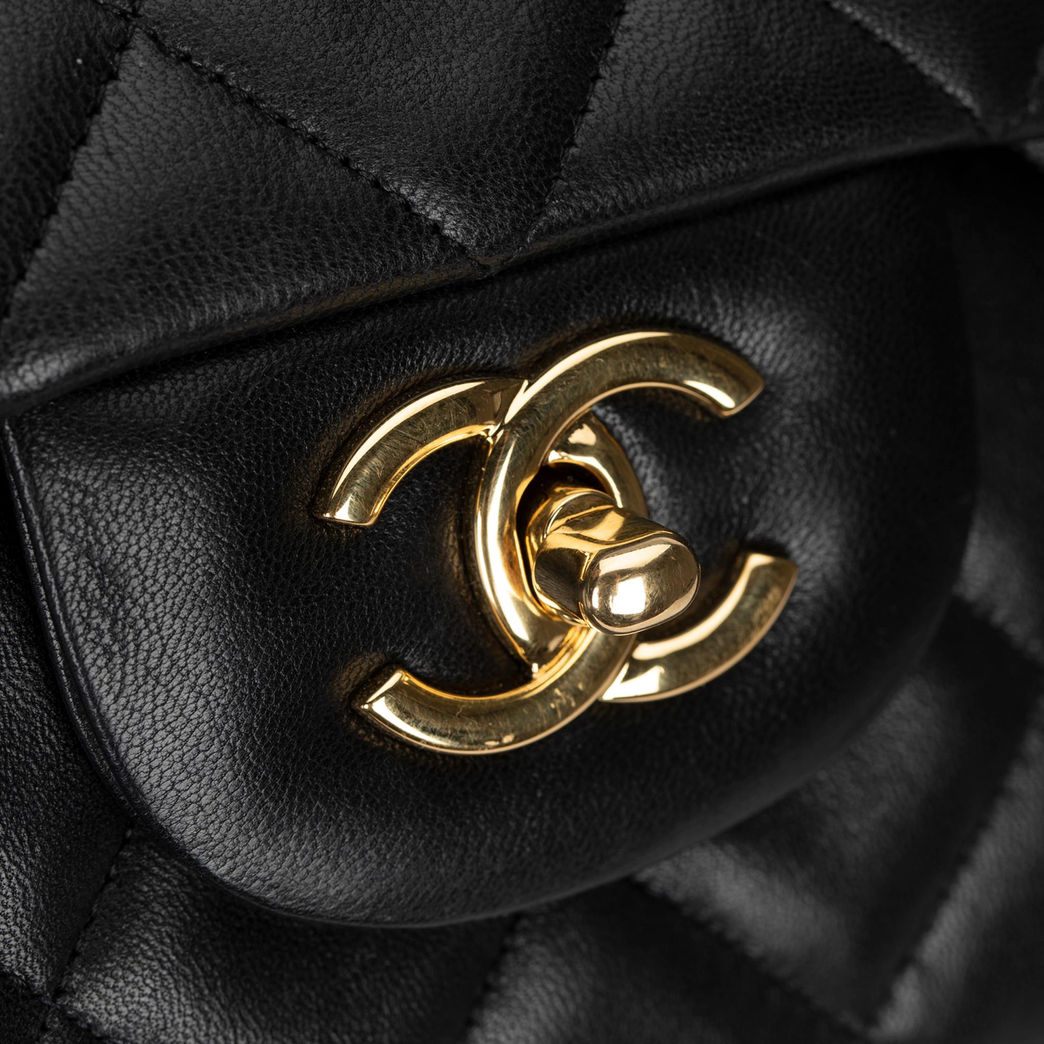 Chanel Maxi Classic Flap Black Quilted Lambskin Leather Gold-Tone Hardware 5