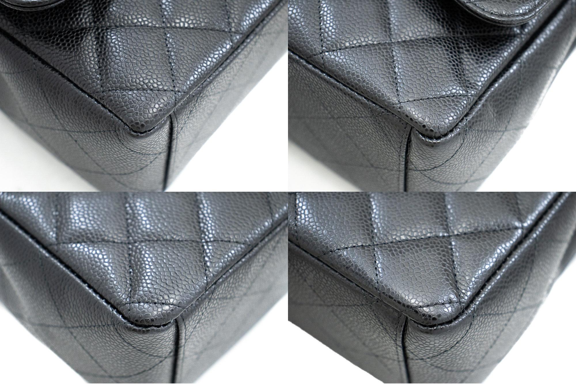CHANEL Maxi Classic Handbag Grained Calfskin Double Chain Flap Shoulder Bag For Sale 1