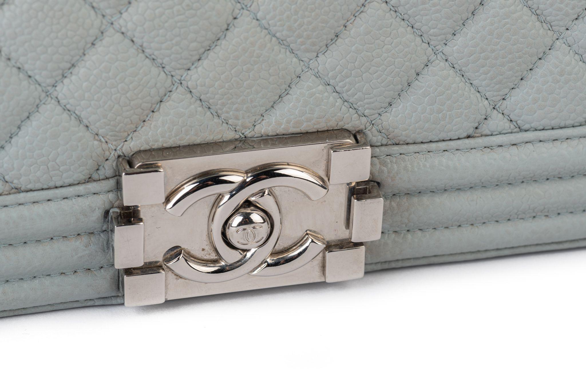 Chanel Maxi Grey Caviar Boy Bag For Sale 8