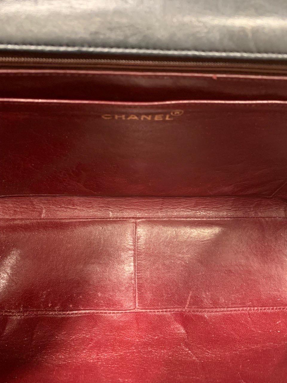 Chanel Maxi Jumbo Big Logo Black Shoulder Bag For Sale 4