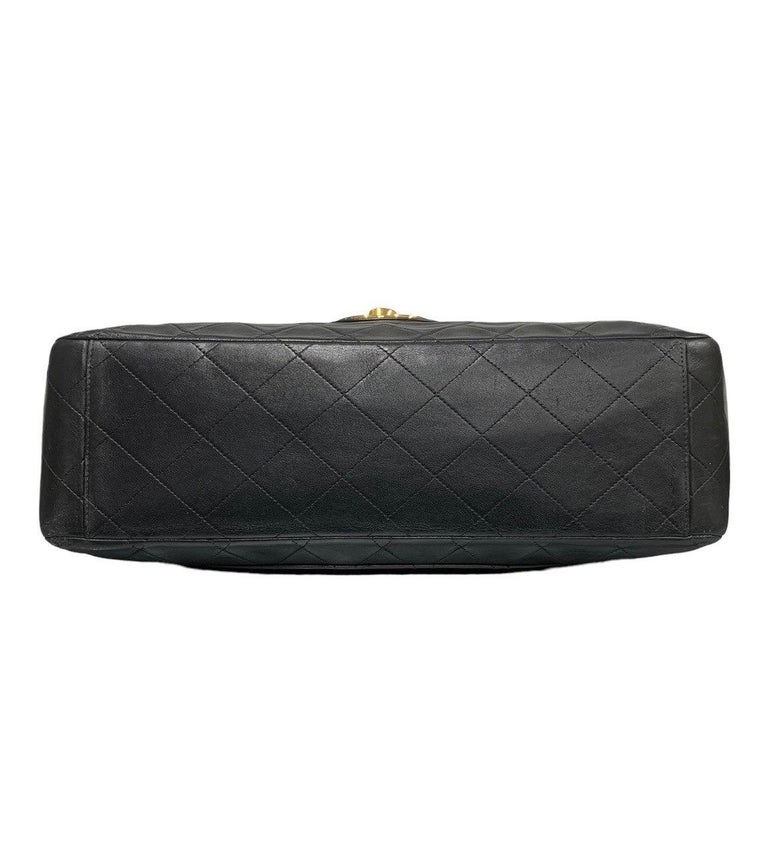 Chanel Maxi Jumbo Big Logo Black Shoulder Bag For Sale at 1stDibs