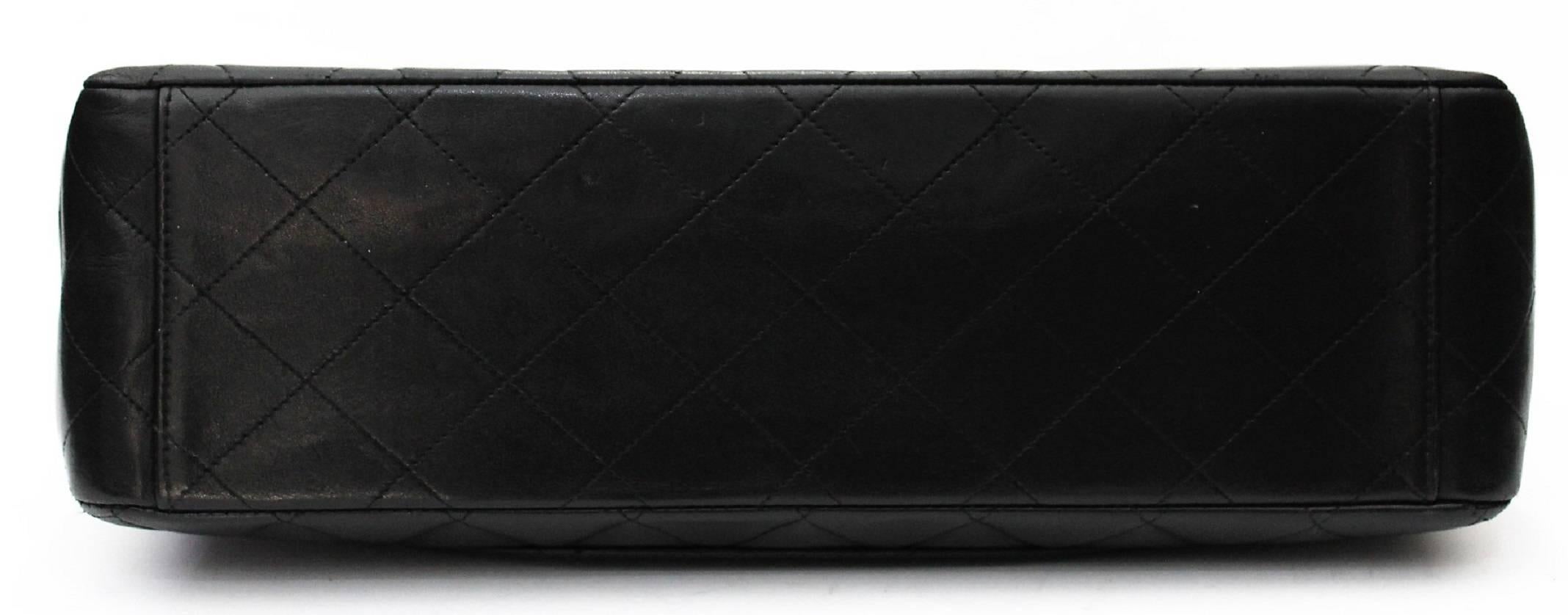 Chanel Maxi Jumbo Single Flap Gold Hardware Black Lambskin  5