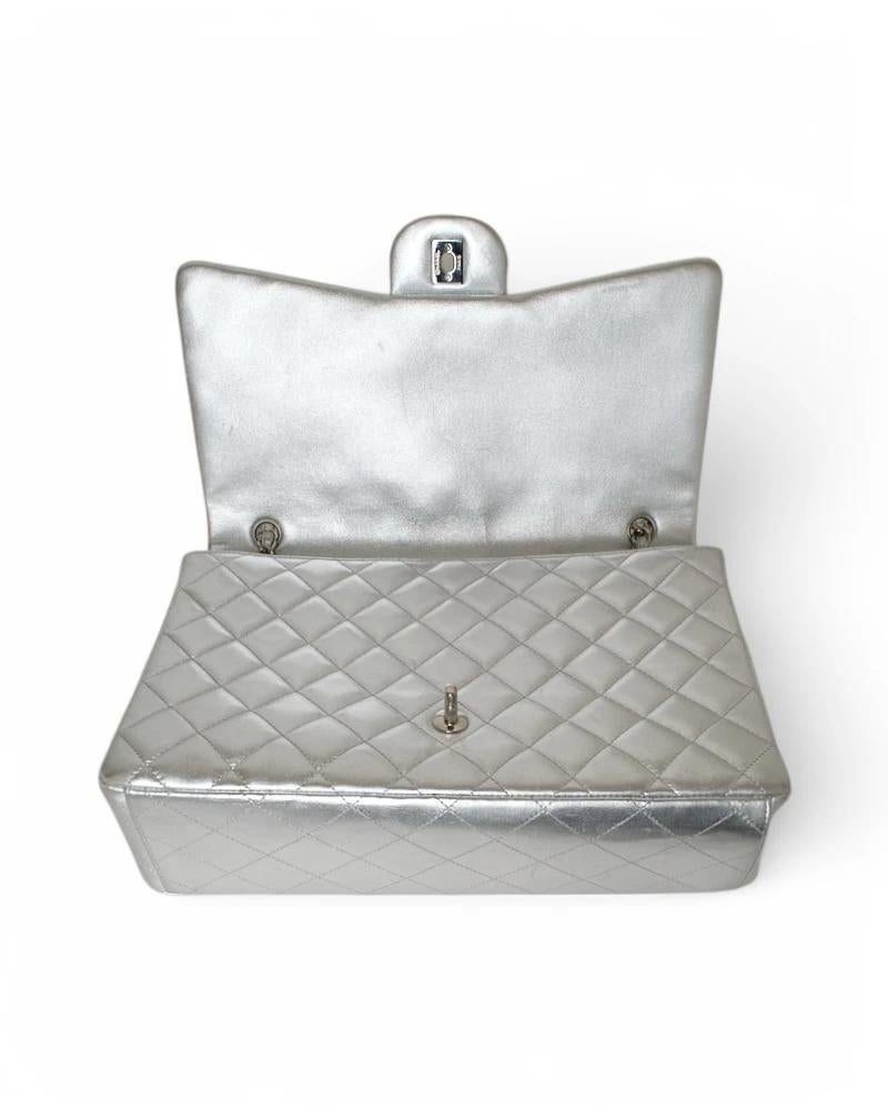 Chanel Maxi Jumbo Timeless Silver For Sale 5