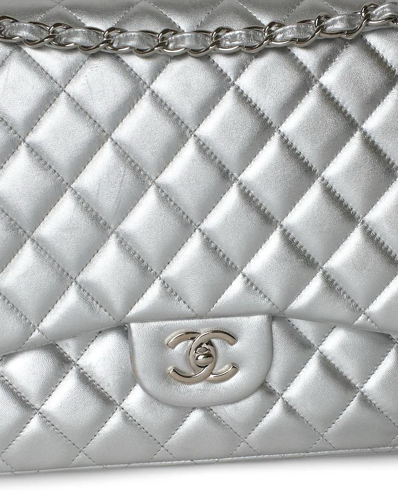 Chanel Maxi Jumbo Timeless Silver For Sale 8