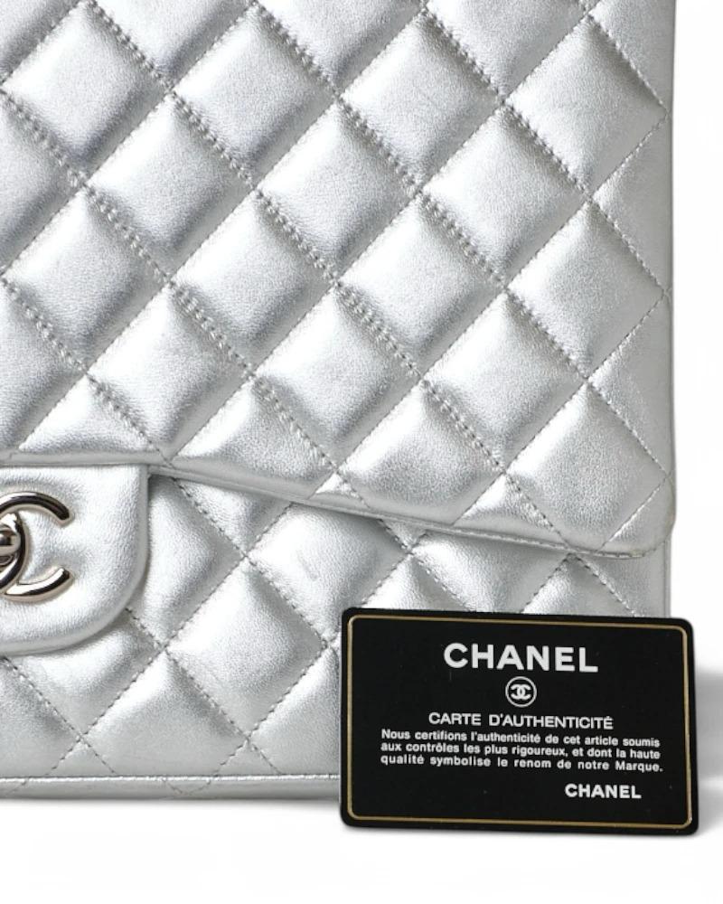 Chanel Maxi Jumbo Timeless Silver For Sale 10