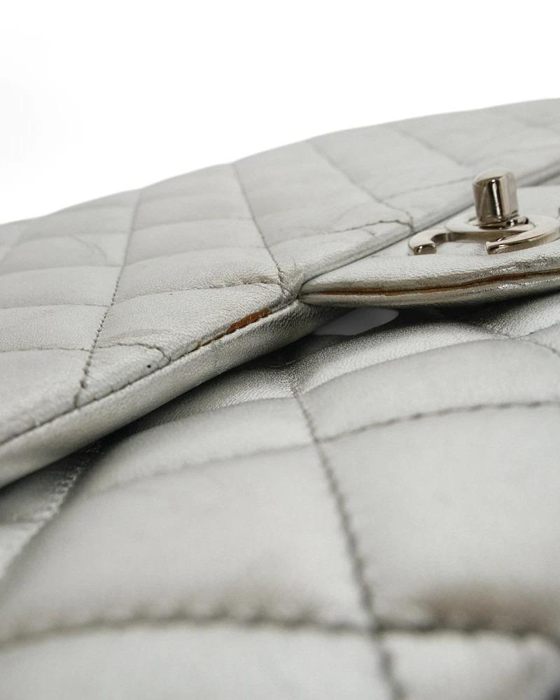 Chanel Maxi Jumbo Timeless Silver For Sale 13
