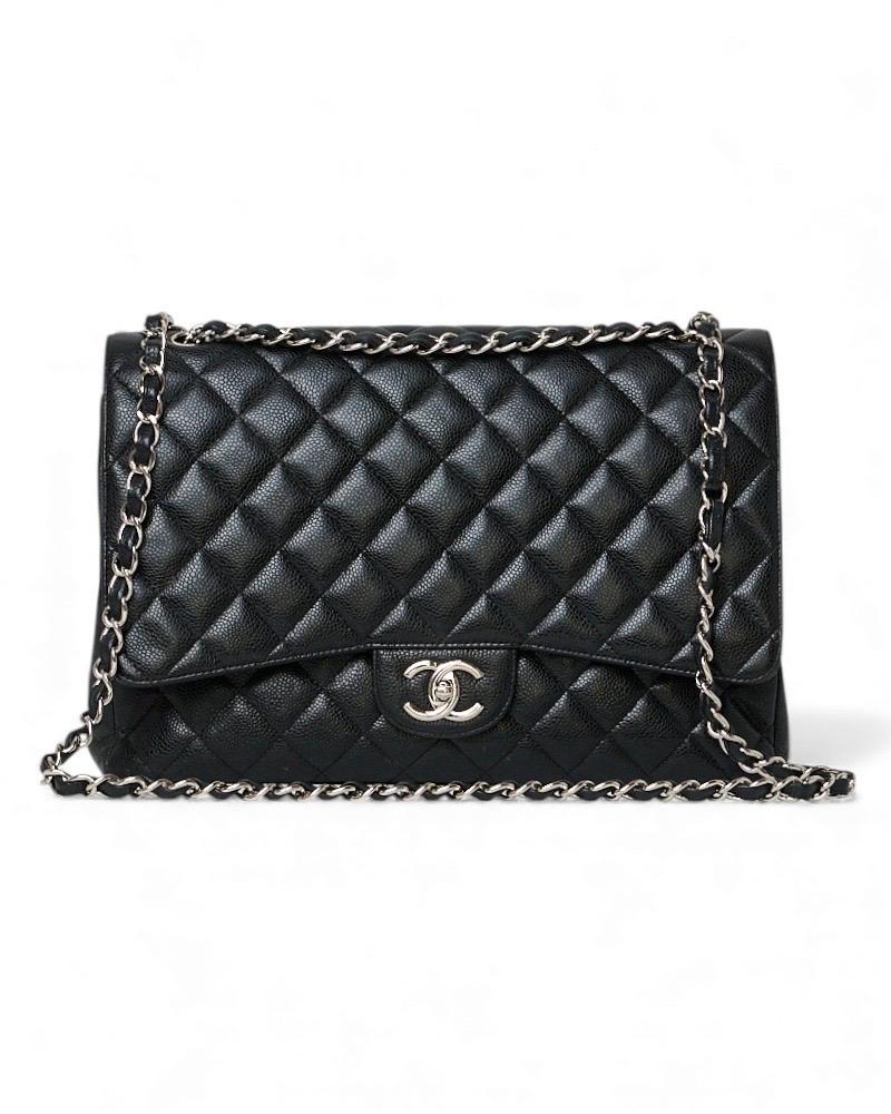 Chanel Maxi Jumbo Timeless Caviar Nera Bon état - En vente à Torre Del Greco, IT