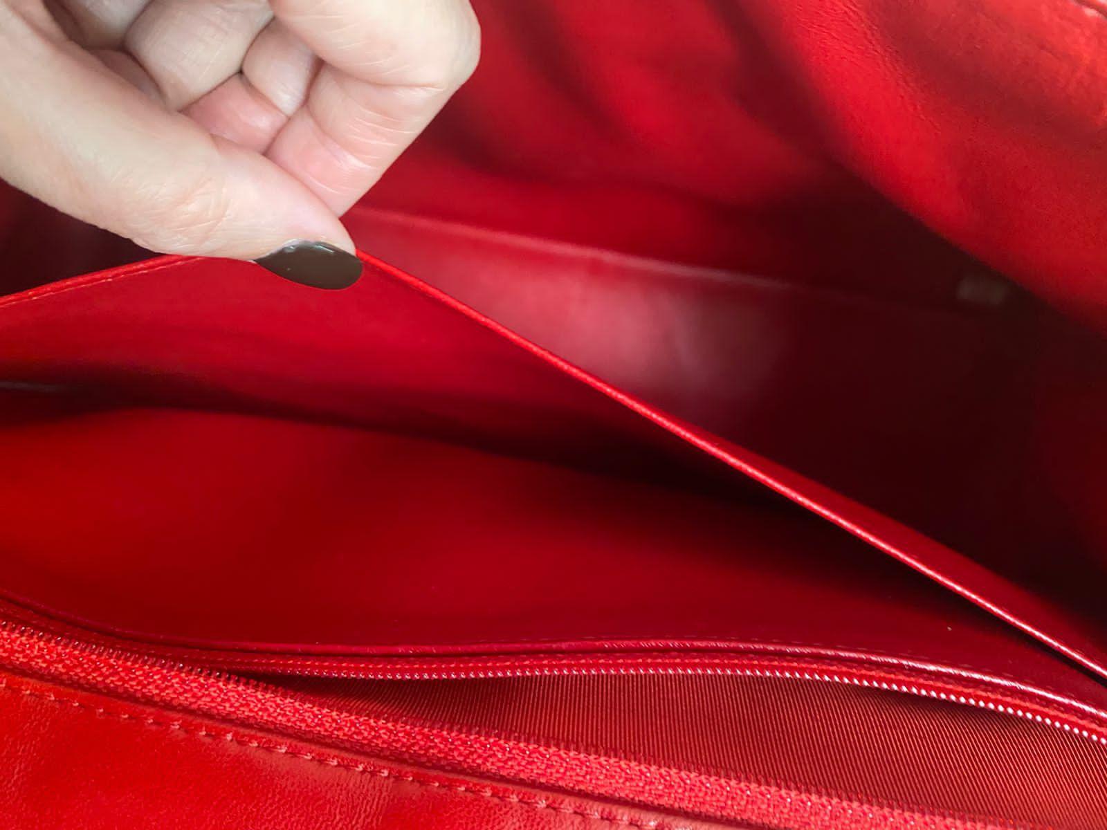 Chanel Maxi Lambskin Red Classic Single Flap Bag For Sale 7