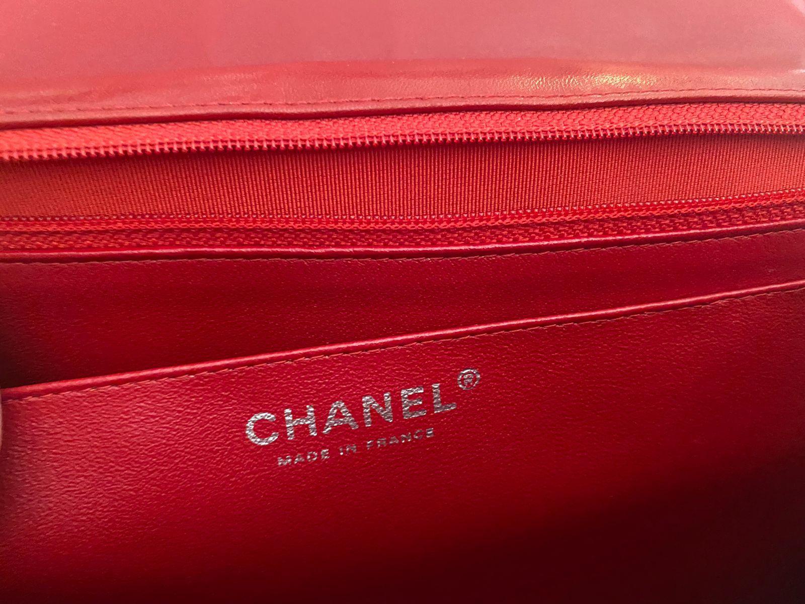 Chanel Maxi Lambskin Red Classic Single Flap Bag For Sale 1