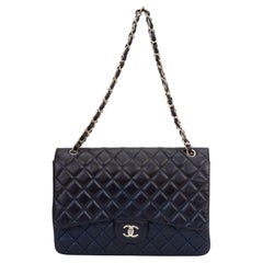 Chanel Maxi Quilted Classic Navy Single