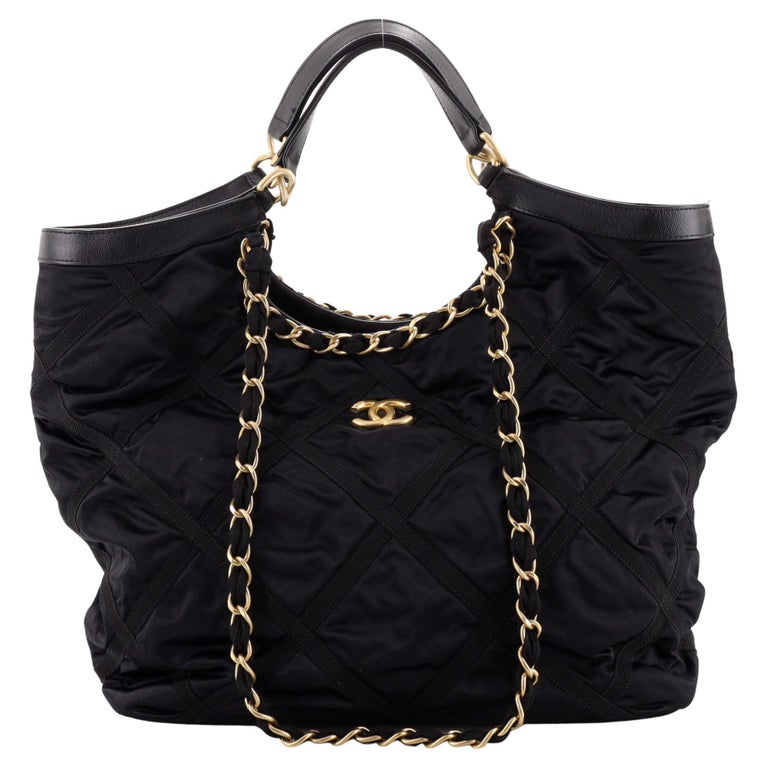 Chanel Maxi Shopping Bag Nylon with Grosgrain For Sale at 1stDibs