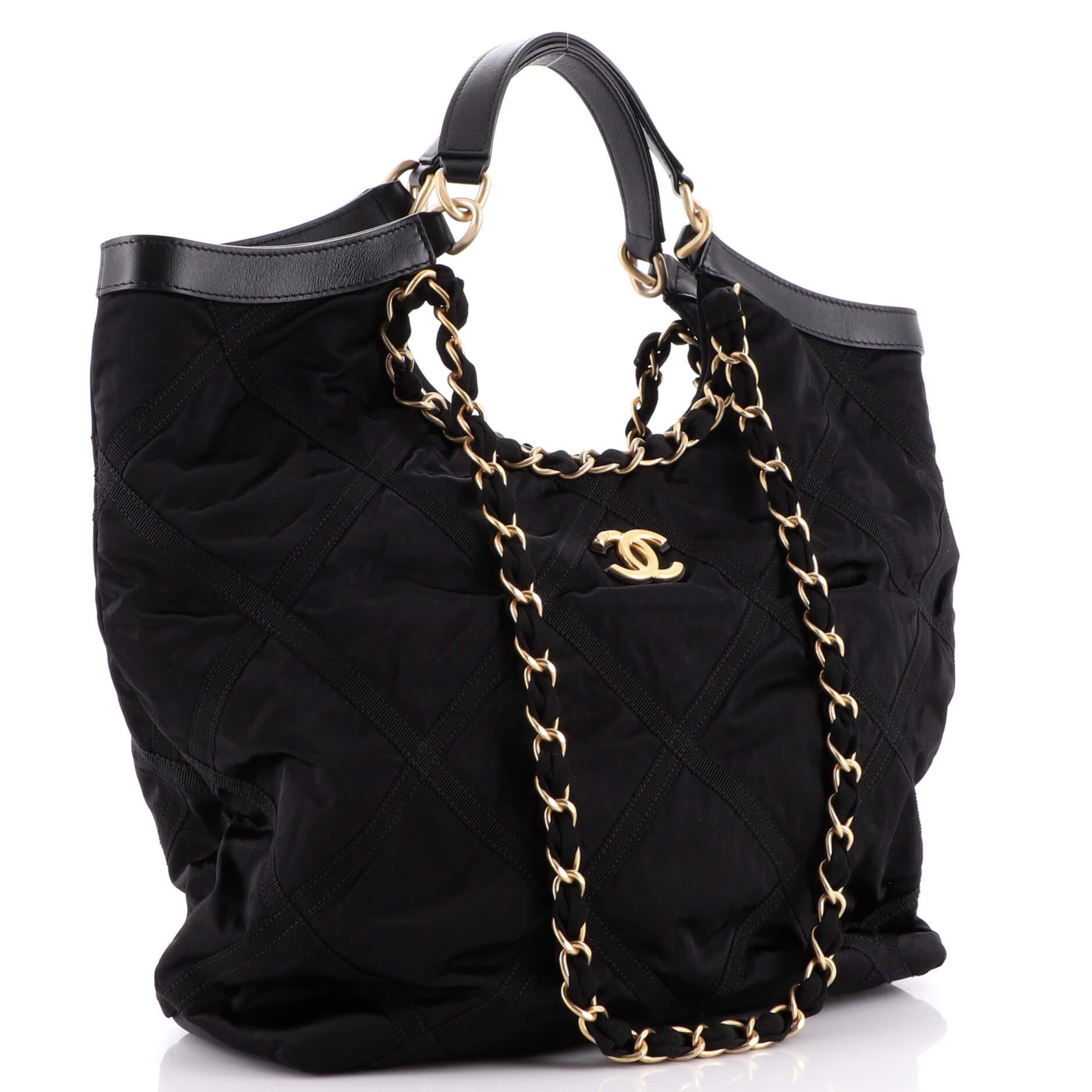 Chanel Maxi Shopping Bag Satin With Grosgrain At 1stDibs Chanel Maxi Shopping Bag Satin With Grosgrain At 1stDibs