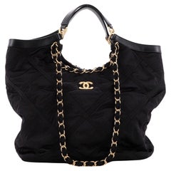 Chanel Maxi Shopping Bag Satin with Grosgrain