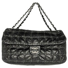 Chanel Maxi Tweed Double Stitch Flap Bag