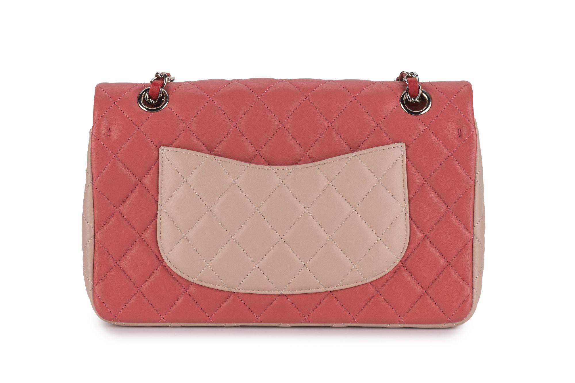 Chanel Med Valentine Single Flap Bag Tri In Good Condition For Sale In West Hollywood, CA