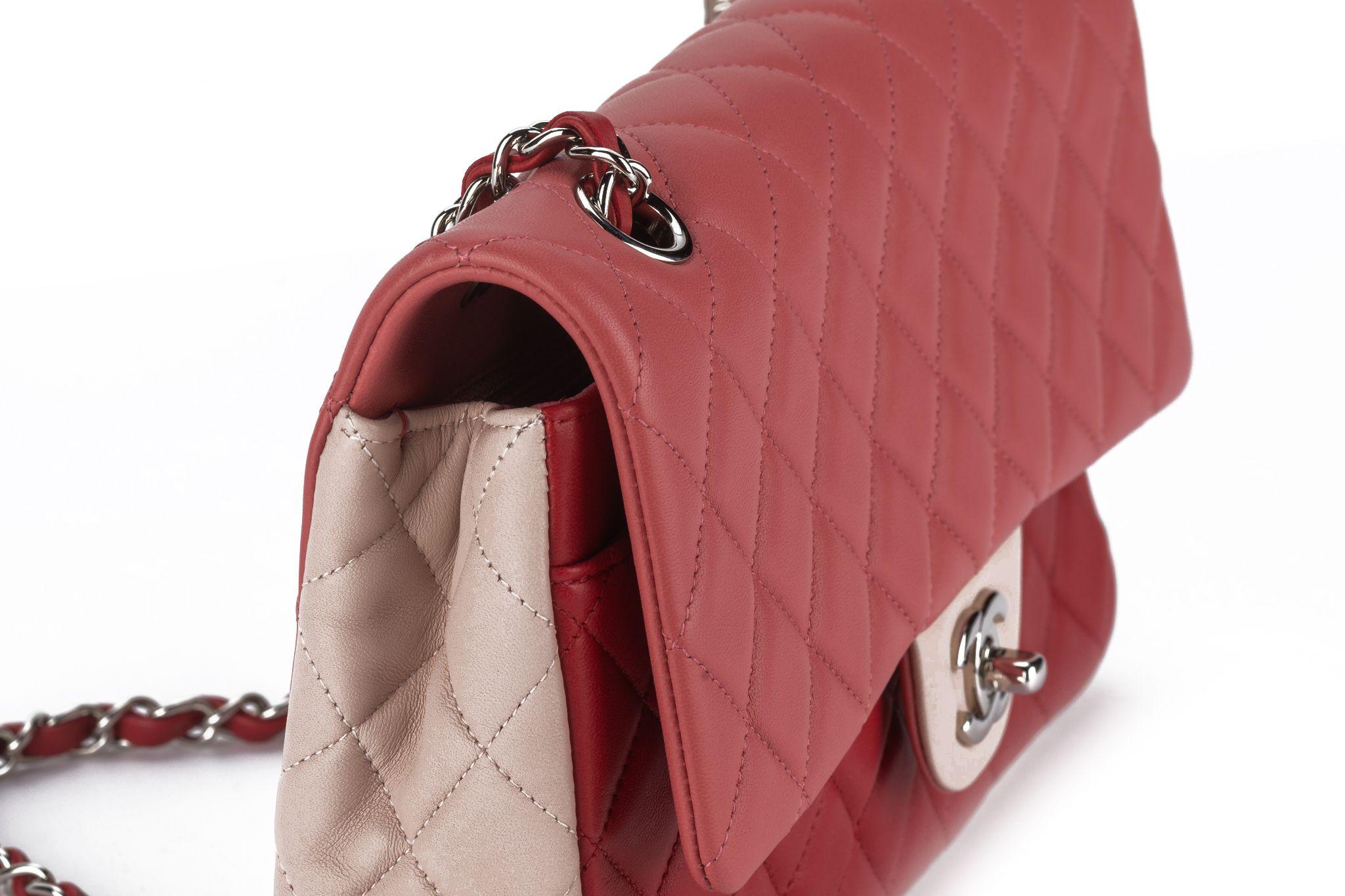 Chanel Med Valentine Single Flap Bag Tri For Sale 2