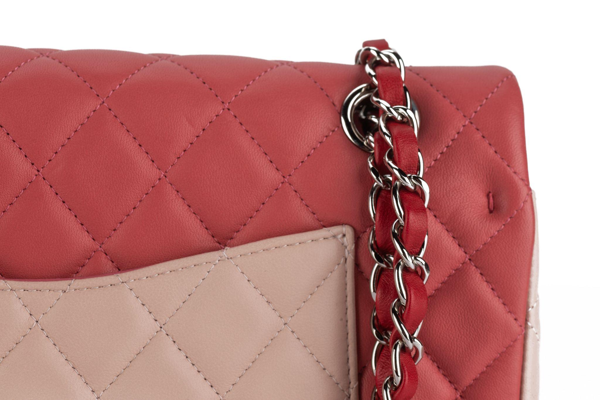 Chanel Med Valentine Single Flap Bag Tri For Sale 4