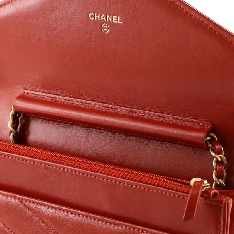 Women's or Men's Chanel Medal Envelope Wallet on Chain Chevron Calfskin