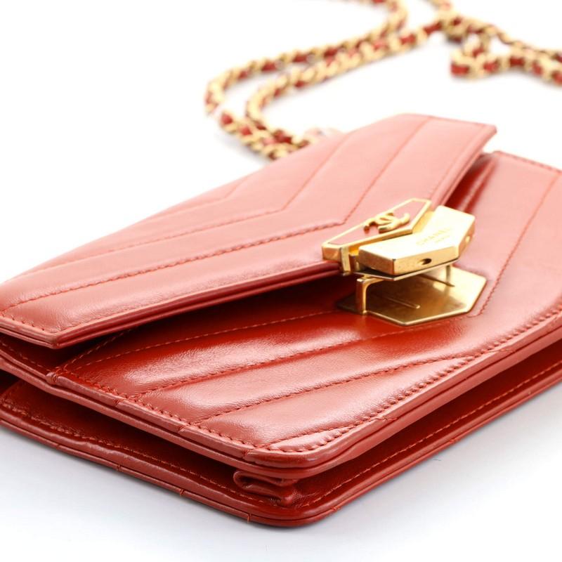 Chanel Medal Envelope Wallet on Chain Chevron Calfskin 1