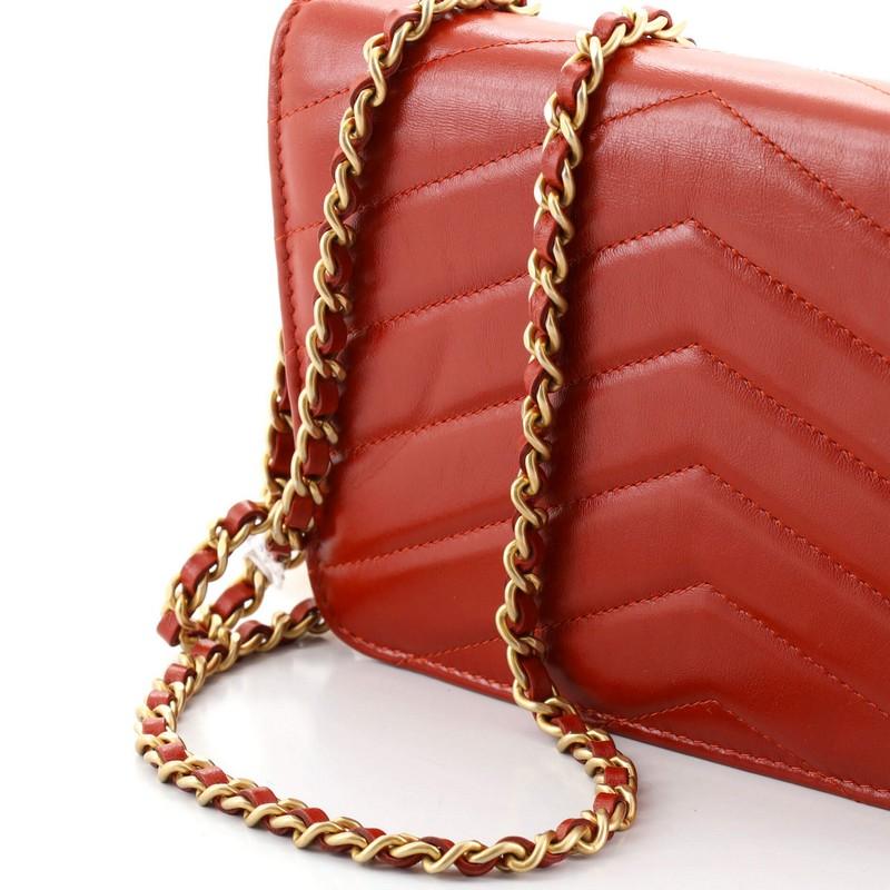 Chanel Medal Envelope Wallet on Chain Chevron Calfskin 2