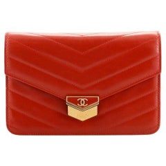 Chanel Medal Envelope Wallet on Chain Chevron Calfskin