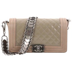 Chanel Medallion Boy Flap Bag Quilted Glazed Calfskin with Leather Old Medium