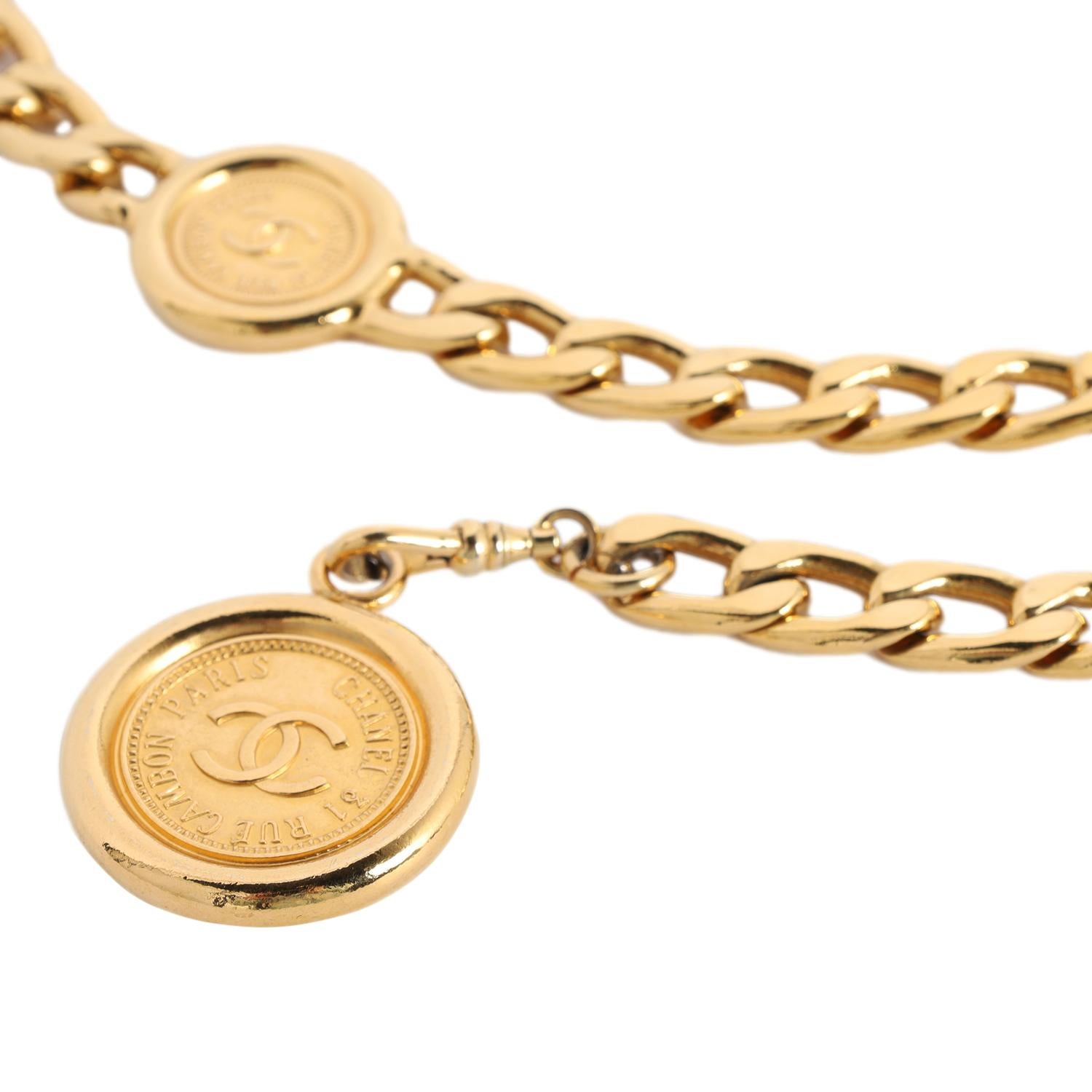 Chanel Medaillon Kette Gliedergürtel Gold 3