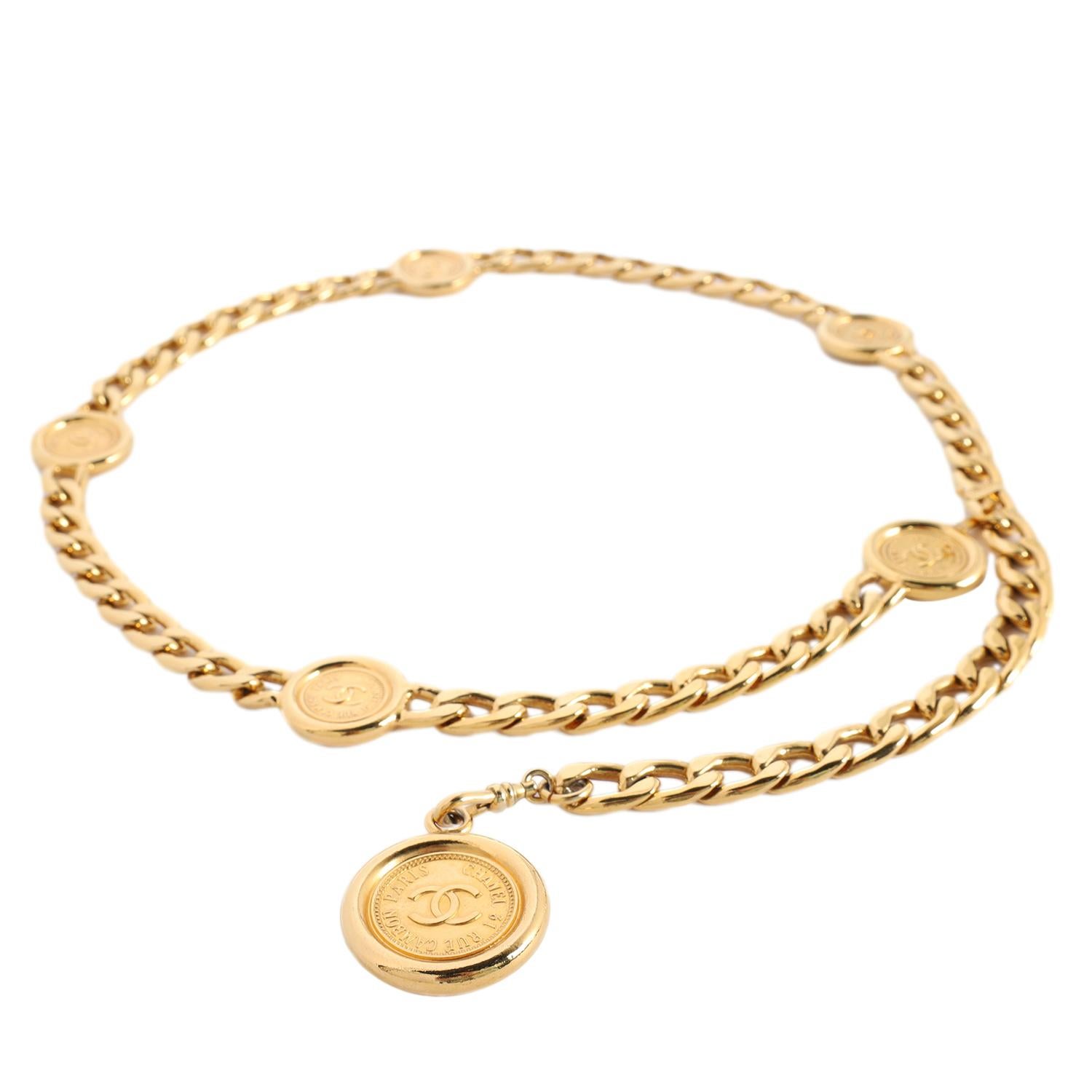 Chanel Medaillon Kette Gliedergürtel Gold 4