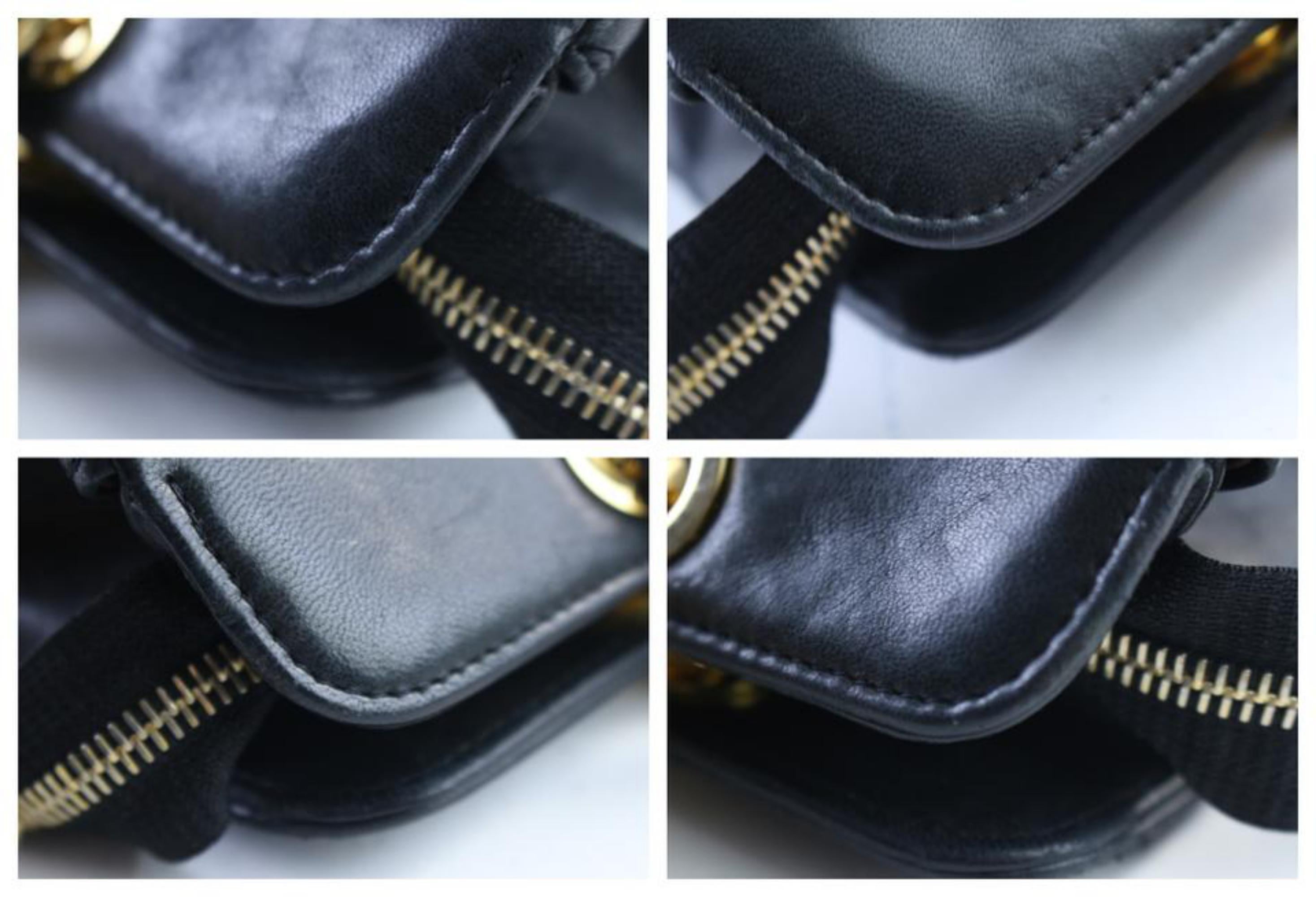 Chanel Medallion Chain Tote 14cr0515 Black Leather Shoulder Bag For Sale 2