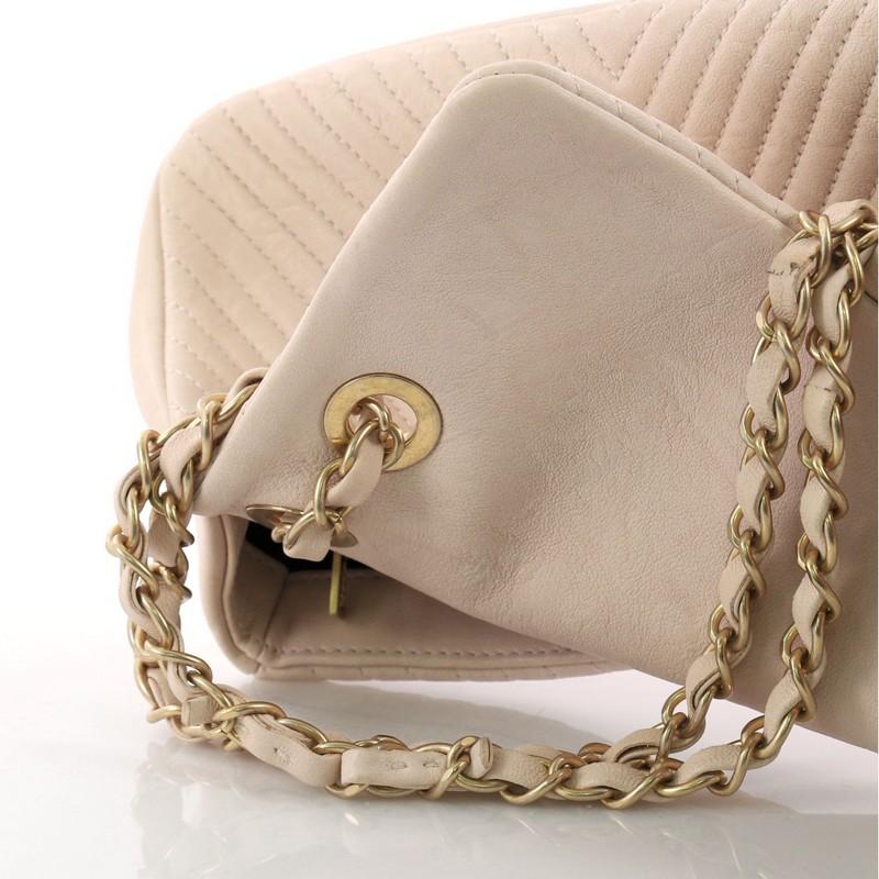 Chanel Medallion Charm Flap Bag Chevron Wrinkled Lambskin Small 2