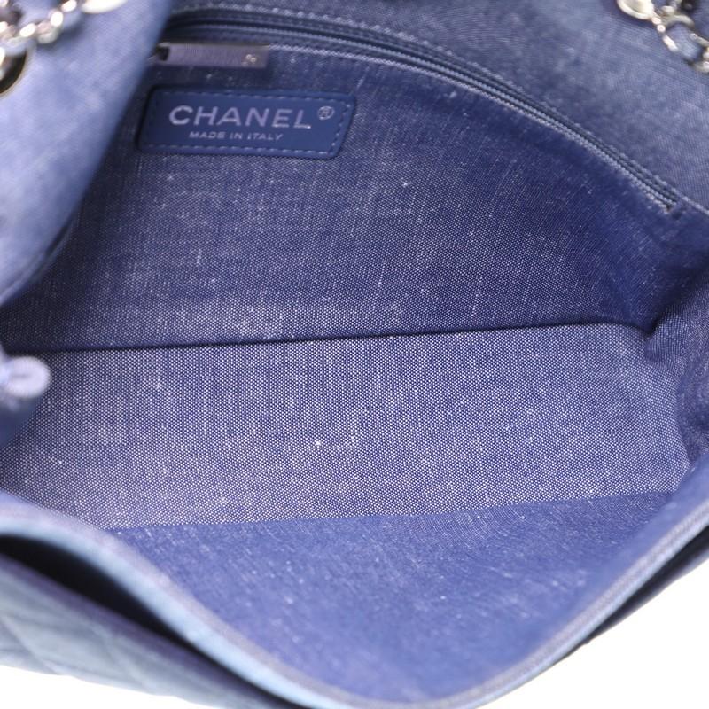 Chanel Medallion Graphic Flap Bag Quilted Denim Medium In Good Condition In NY, NY