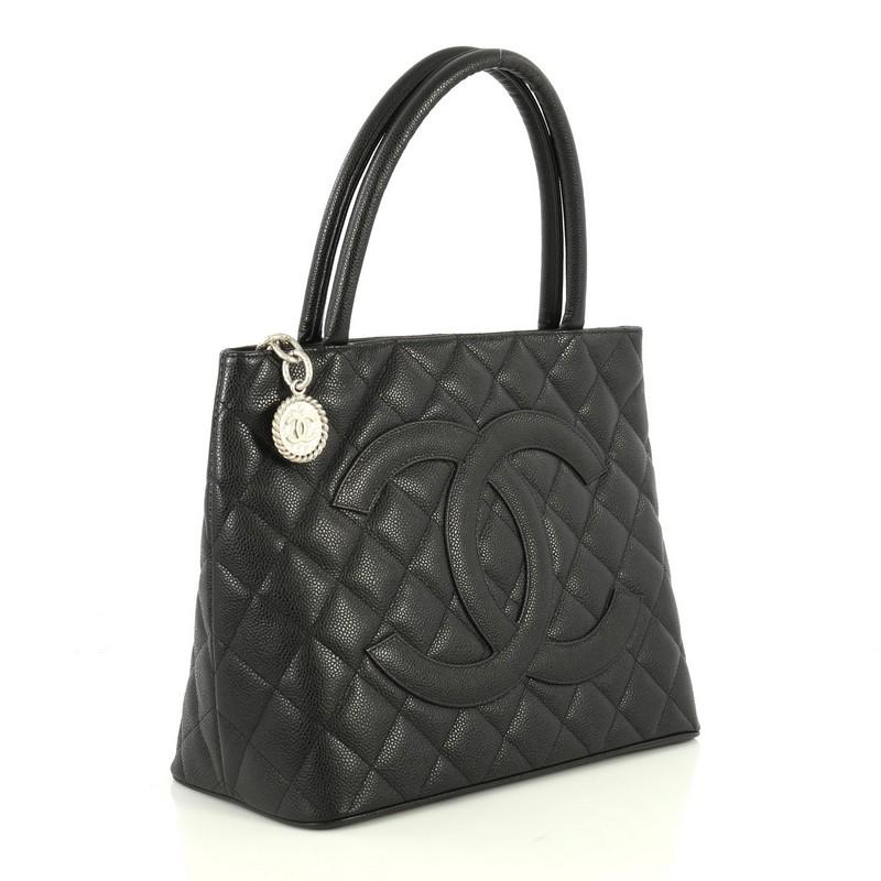 Black Chanel Medallion Tote Quilted Caviar