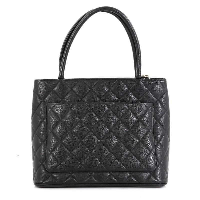 Black Chanel Medallion Tote Quilted Caviar