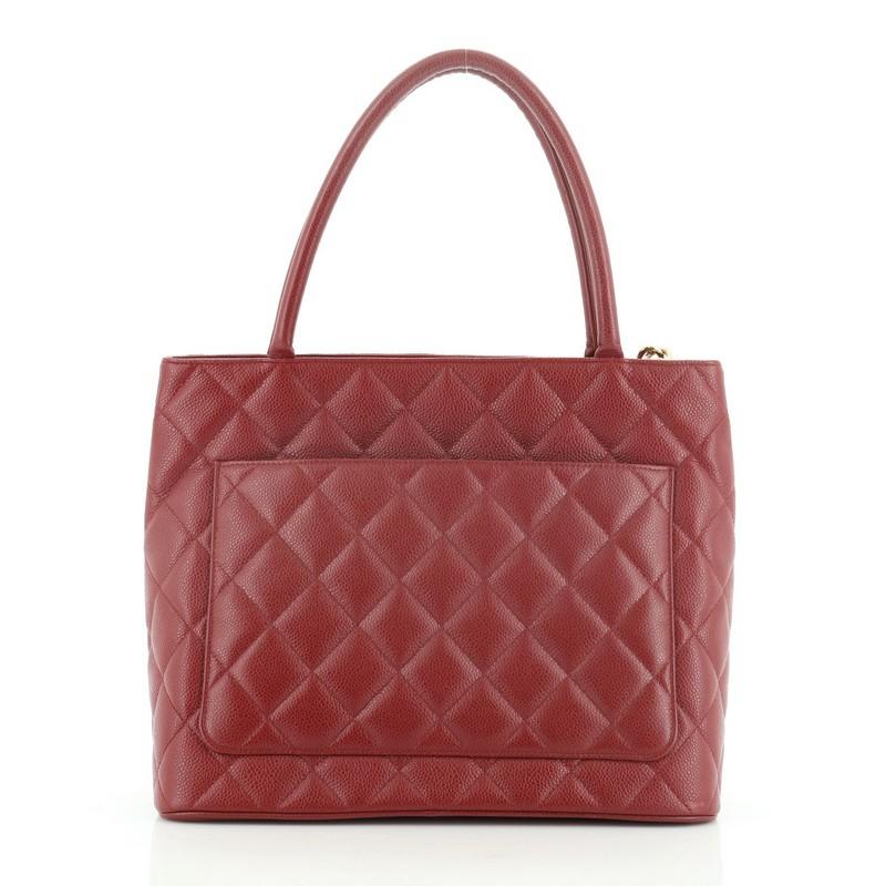 Brown Chanel Medallion Tote Quilted Caviar