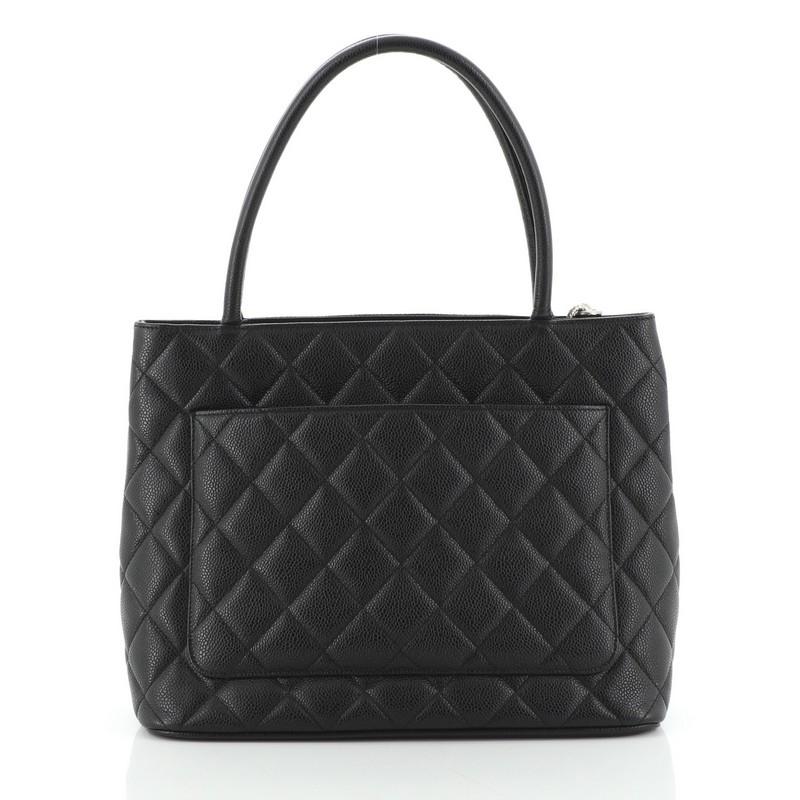Black Chanel Medallion Tote Quilted Caviar