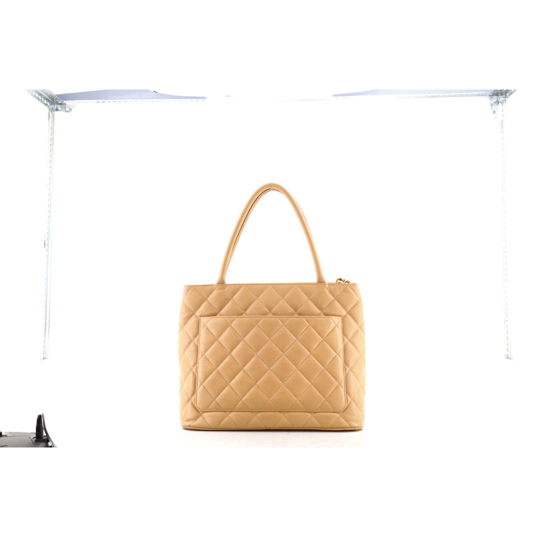 Orange Chanel Medallion Tote Quilted Caviar