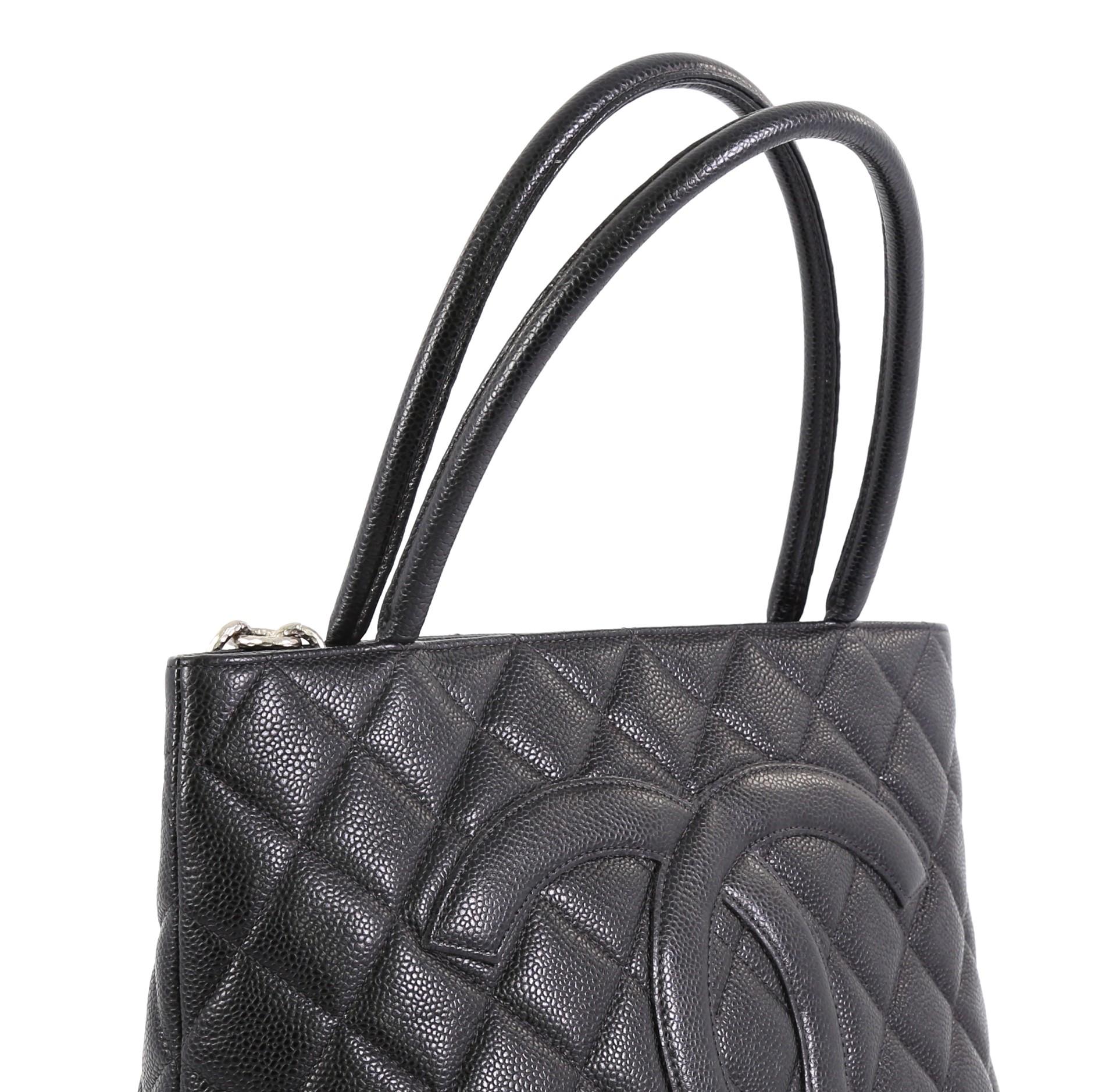 Chanel Medallion Tote Quilted Caviar 1