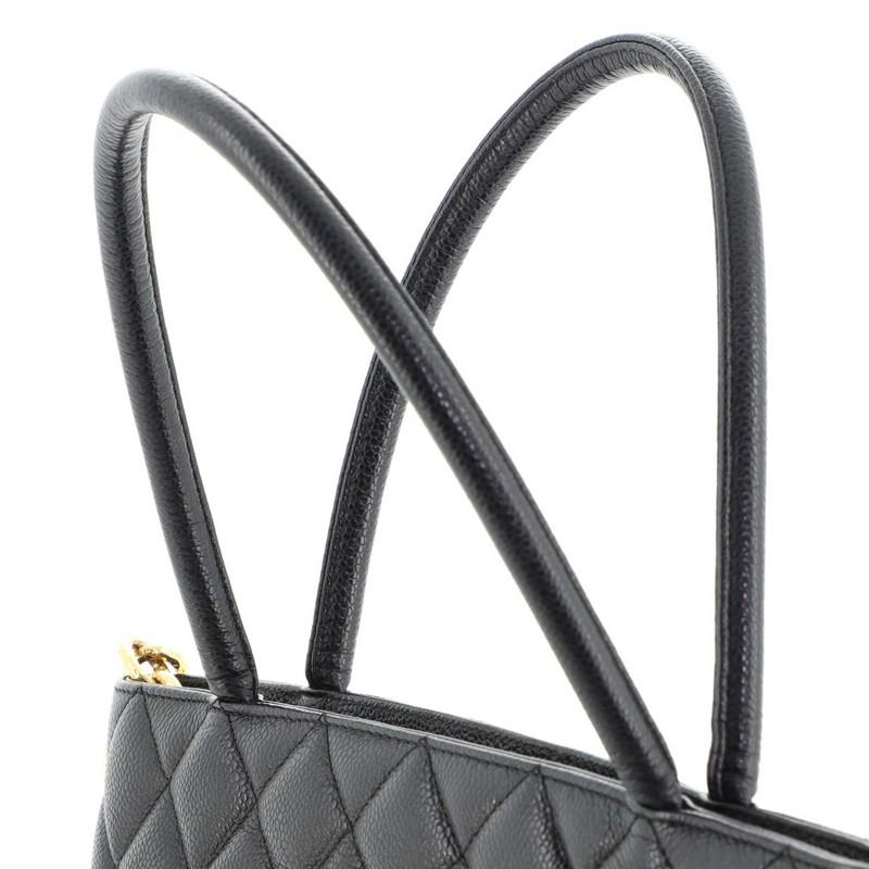 Chanel Medallion Tote Quilted Caviar 1