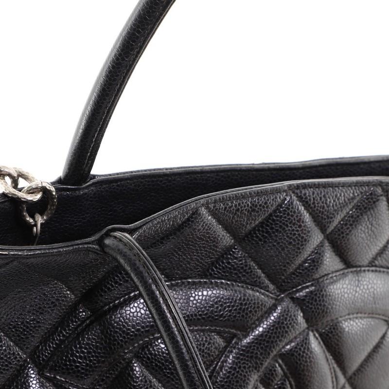 Chanel Medallion Tote Quilted Caviar 2