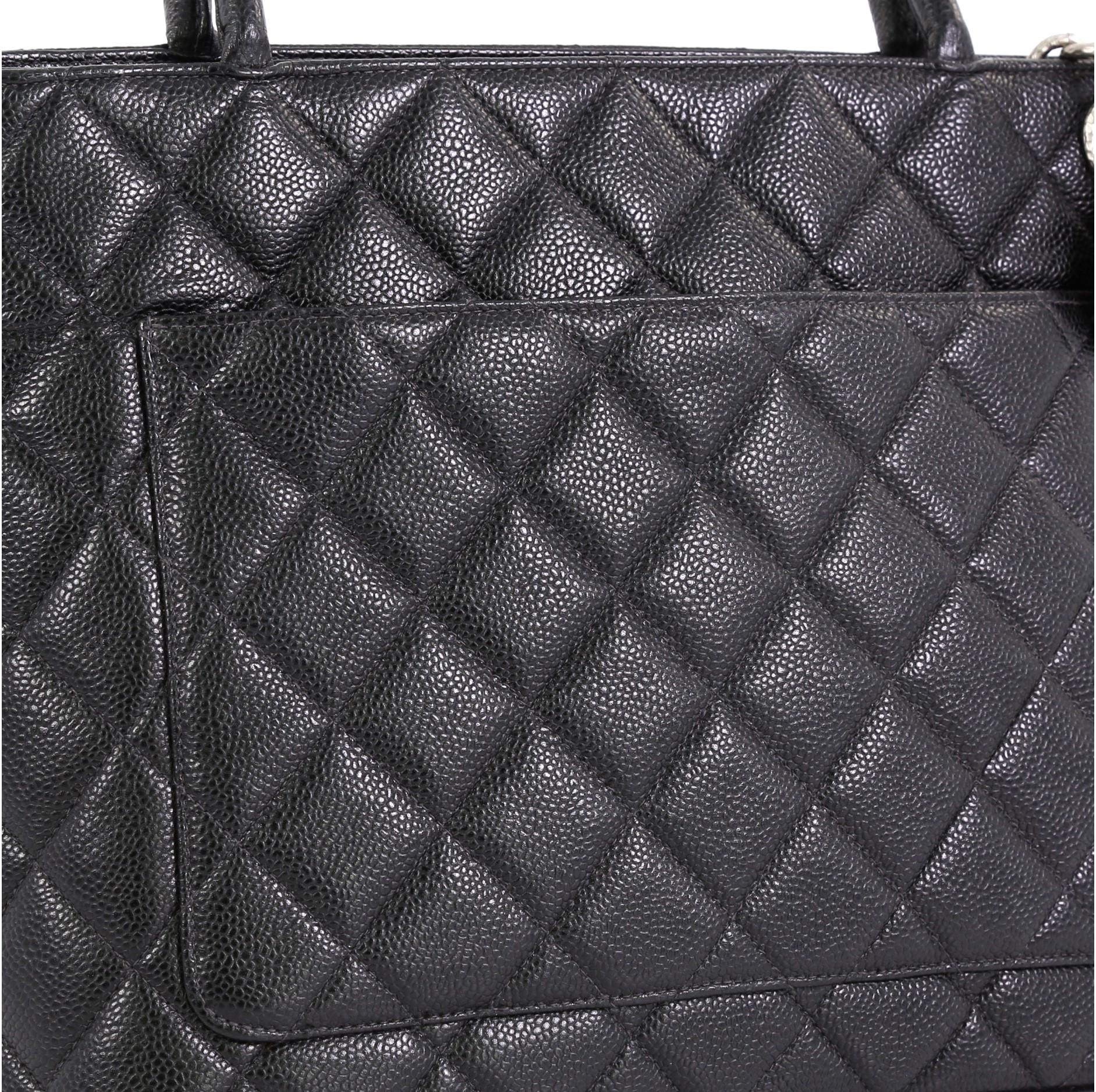 Chanel Medallion Tote Quilted Caviar 2