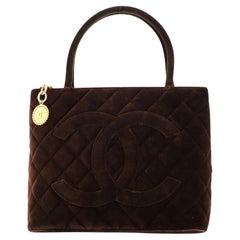 Chanel Medallion Tote Quilted Suede