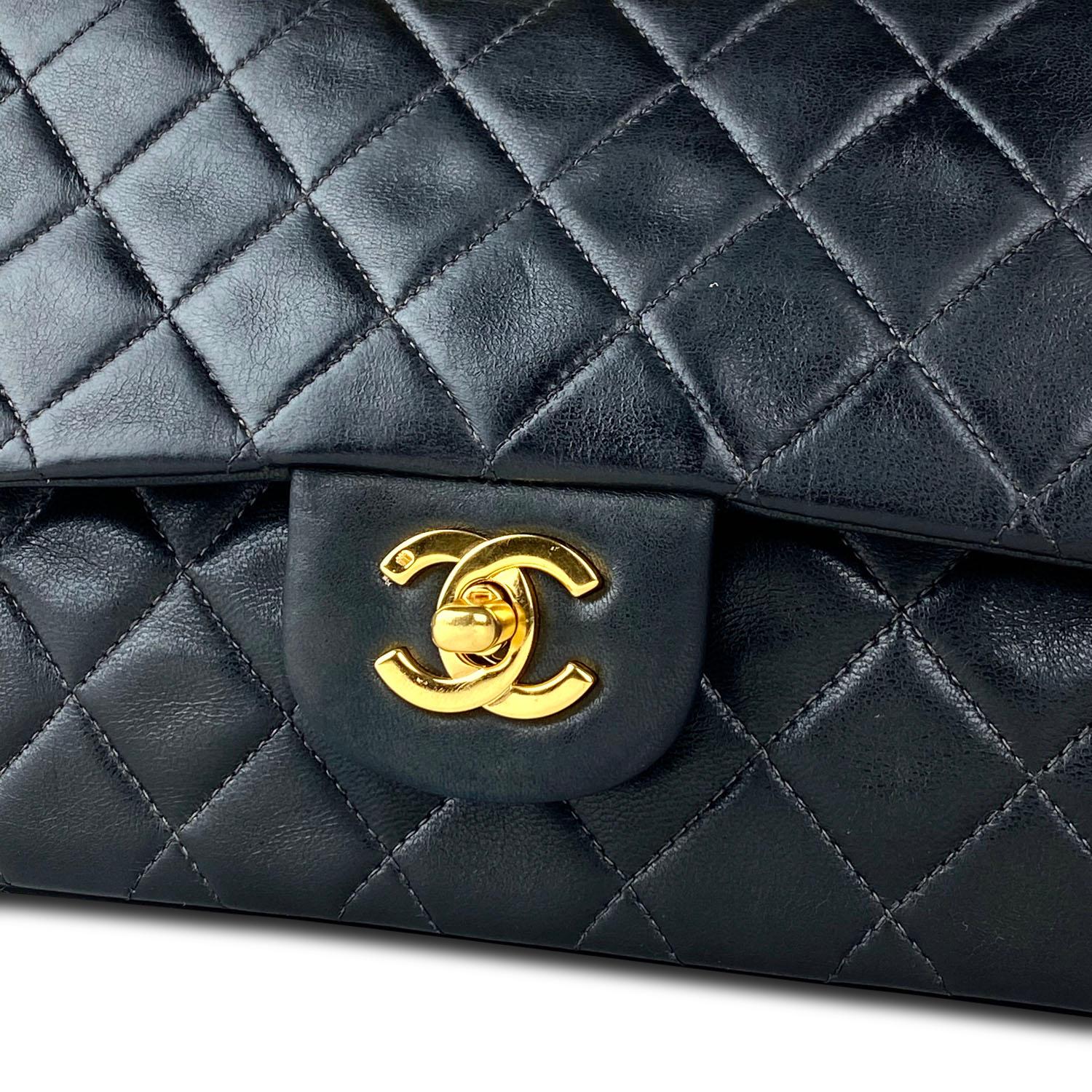 Chanel Medium Black Classic/Timeless Double Flap Bag 3