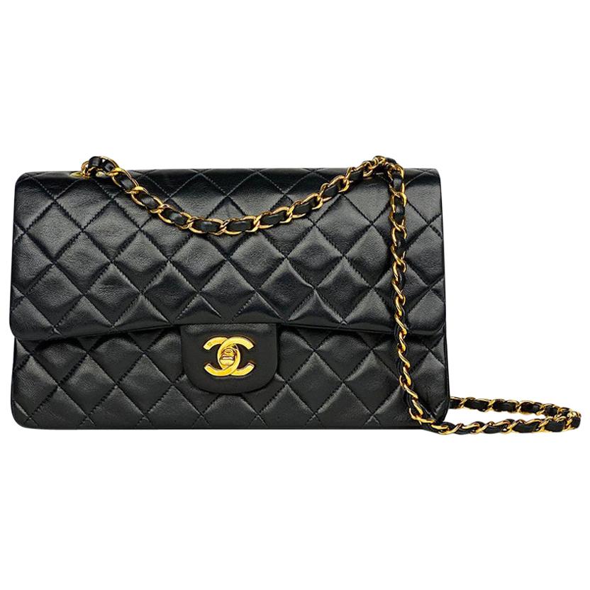 Chanel Medium Black Classic/Timeless Double Flap Bag For Sale